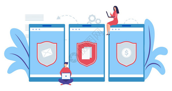 膝上型计算机隐私与互联网安全 数据保护矢量及网络与信息安全软件开发